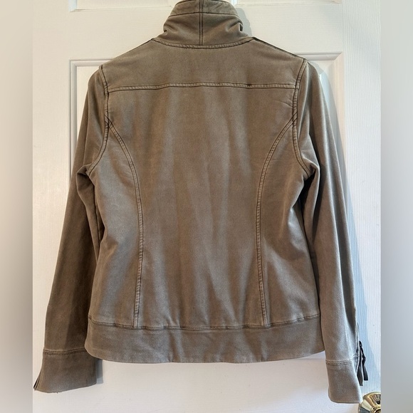 MARRAKECH Anthropologie XS French Terry Jacket Bomber Faux Suede Lightweiht Moto - Picture 10 of 11
